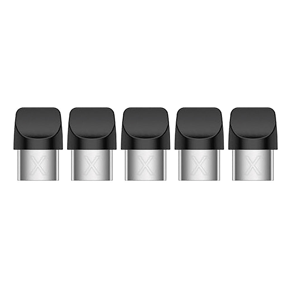 Yocan X Pod Replacement Pods with Mouthpieces in black, 5 pack, front view, for vaporizers