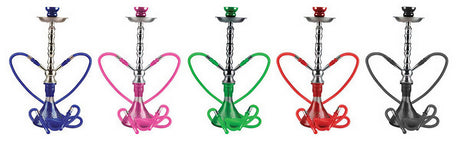Zelda Premium Hookahs in assorted colors with dual hoses and ceramic beaker design