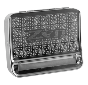 Zen Metal Auto-Roll Box in silver - compact and portable design for dry herbs