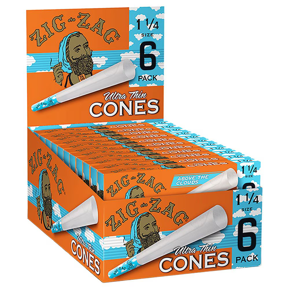 Zig Zag Ultra Thin Pre-Rolled Cones | Above The Clouds Limited Edition | 1 1/4 | 6pc | 24pk Display