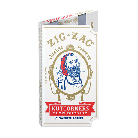 Zig Zag Cut Corner Rolling Papers in White and Red Packaging - Front View