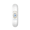 Zig Zag Logo White Skateboard Deck Top View, Classic Branding, Home Decor