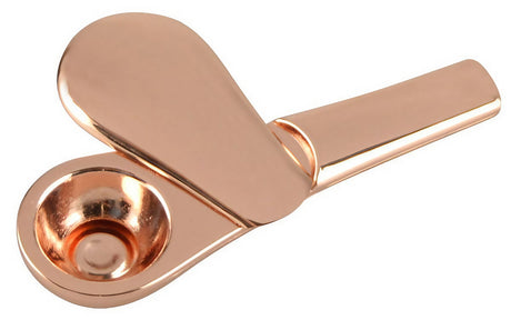 Zinc Alloy Excursion Pipe in Copper, Portable Spoon Design, 3.75" Compact Size