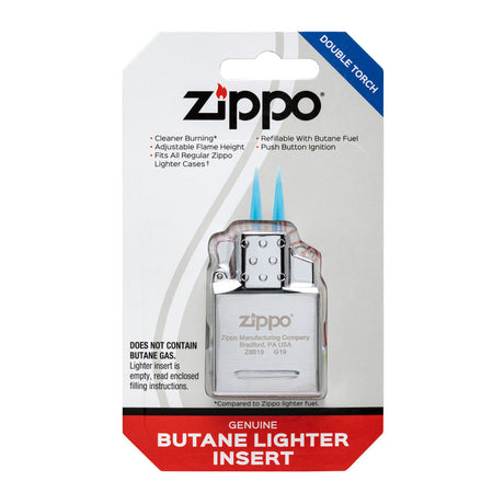 Zippo Butane Lighter Insert in Blister Pack, Double Torch, Portable and Refillable