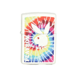Zippo Lighter with Colorful 420 Design, Playboy Logo, Front View on White Background