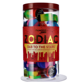 Assorted Zodiac Silicone Extract Containers, 50pc Jar, Portable and Closable Design