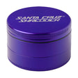 Santa Cruz Shredder Large 3-Piece Grinder in Purple, Compact Aluminum Design, Top View