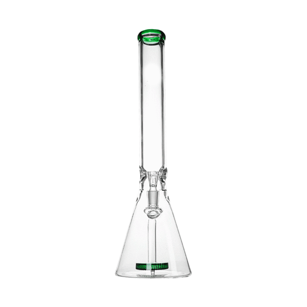 Hemper Beast Bong 12" in Green - Borosilicate Glass Bubble Design with Clear Body and Deep Bowl