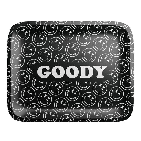 Goody Glass Black Pattern Face Rolling Tray - Small Size, Top View