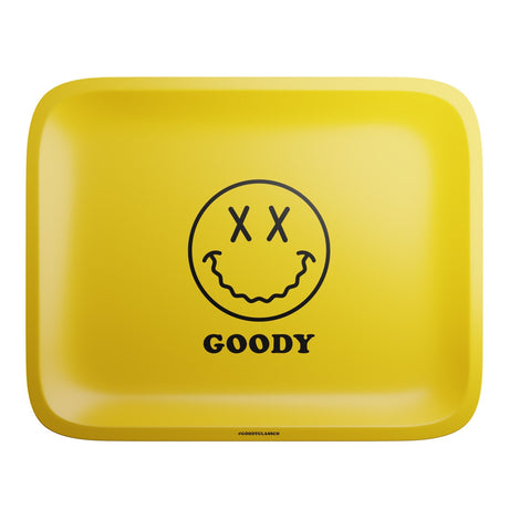 Goody Glass - Vibrant Yellow Big Face Rolling Tray, Top View, Smooth Surface
