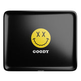 Goody Glass - Large Black Rolling Tray with Big Face Design - Top View