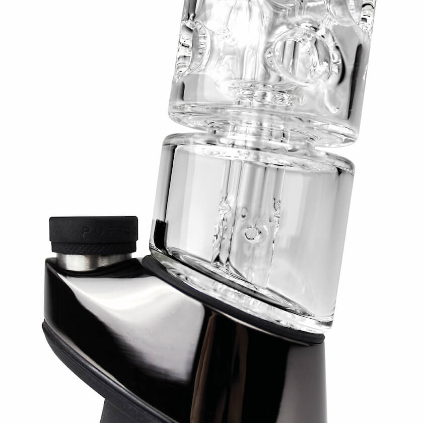 Beta Glass Labs Petra Peak Attachment for E-Rigs, clear and black design, close-up side view
