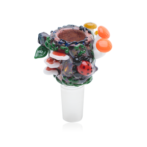 Empire Glassworks Bug's Life Glass Bowl Piece for Bongs - Front View with Detailed Insects