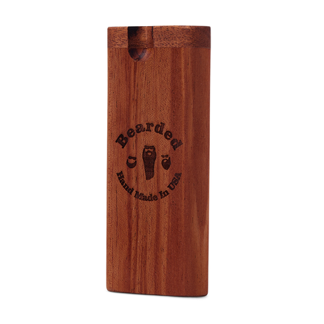 Bearded Distribution Classic Wood Chillum Dugout with Glass Pipe, Made in USA, Front View