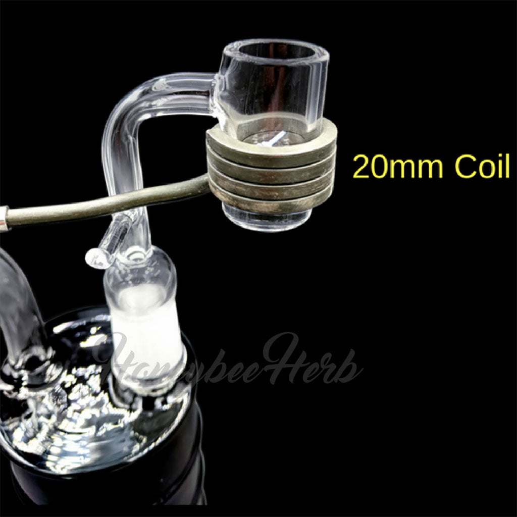 Honeybee Herb ENAIL CORE REACTOR QUARTZ BANGER at 90° angle with 20mm Coil, clear design