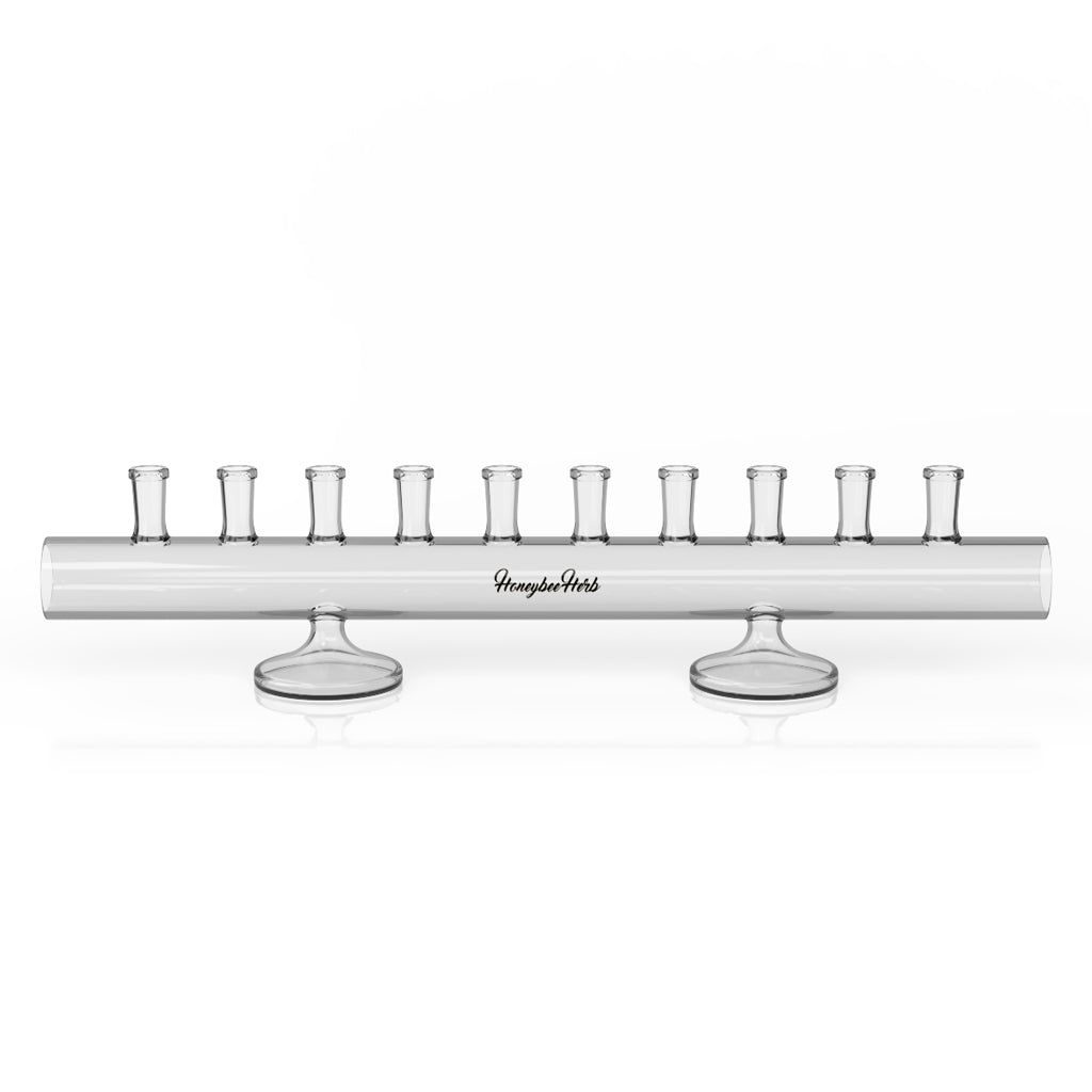 Honeybee Herb 10 Piece Horizontal Banger Holder, Front View on White Background