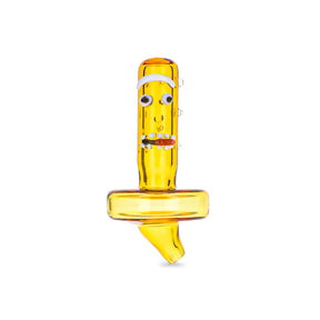 Blue Blood Nature Carb Cap in vibrant yellow with artistic design - Front View