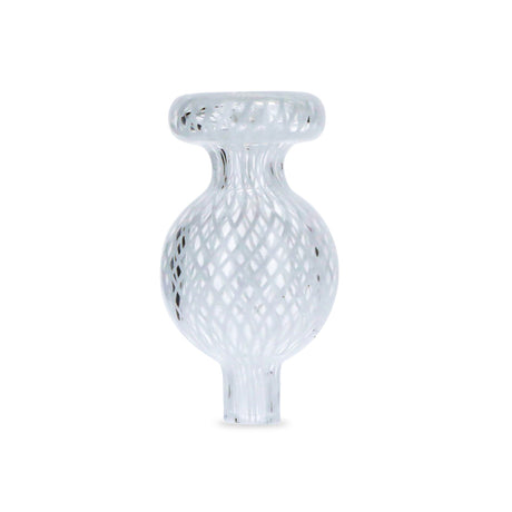 Blue Blood White Lace Bubble Carb Cap for Dab Rigs, Front View on Seamless White Background