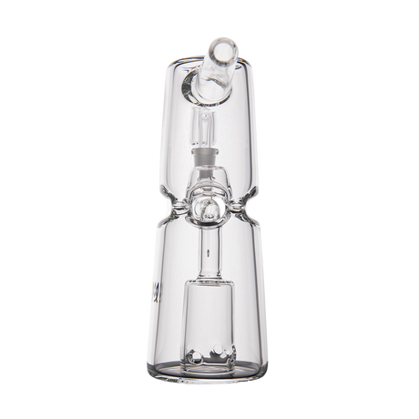 MJ Arsenal Turret Mini Dab Rig with Quartz Bucket - Clear Glass, Front View
