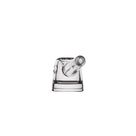 MJ Arsenal Deco Hand Pipe, compact clear glass with ergonomic design, front angle view