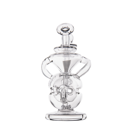 MJ Arsenal Infinity Mini Dab Rig with clear borosilicate glass and compact recycler design, front view