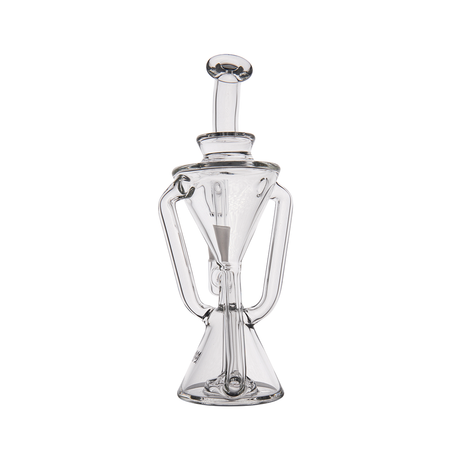 Compact MJ Arsenal Time Turner Mini Dab Rig with Quartz Bucket - Clear Glass, Front View