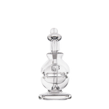 MJ Arsenal Royale Mini Dab Rig, clear borosilicate glass, 90-degree banger hanger design, front view