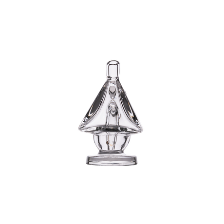 MJ Arsenal King Bubbler, clear glass with 45-degree joint, portable design, front view on seamless white background