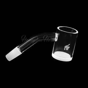 Honey & Milk Quartz Banger 45° Degree by Honeybee Herb, Clear Flat Top 25mm, Side View