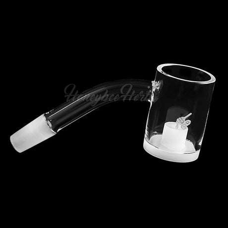 Honey & Milk Core Reactor Quartz Banger at 45° angle, 10mm male joint, clear quartz, side view