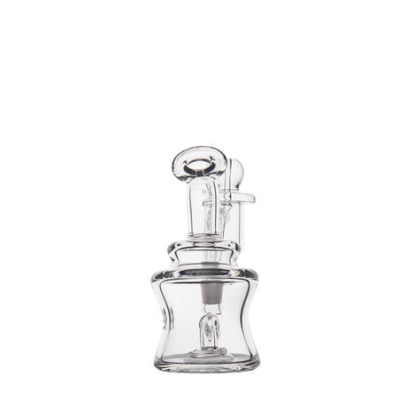 MJ Arsenal Jammer Mini Dab Rig front view, clear borosilicate glass, 10mm female joint, compact design