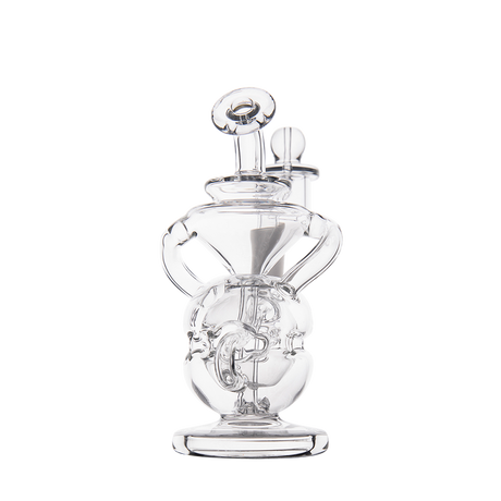 MJ Arsenal Infinity Mini Dab Rig with Banger Hanger, Clear Borosilicate Glass, Front View