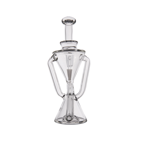 MJ Arsenal Time Turner Mini Dab Rig featuring a Quartz Bucket, Compact Design - Clear Glass Front View