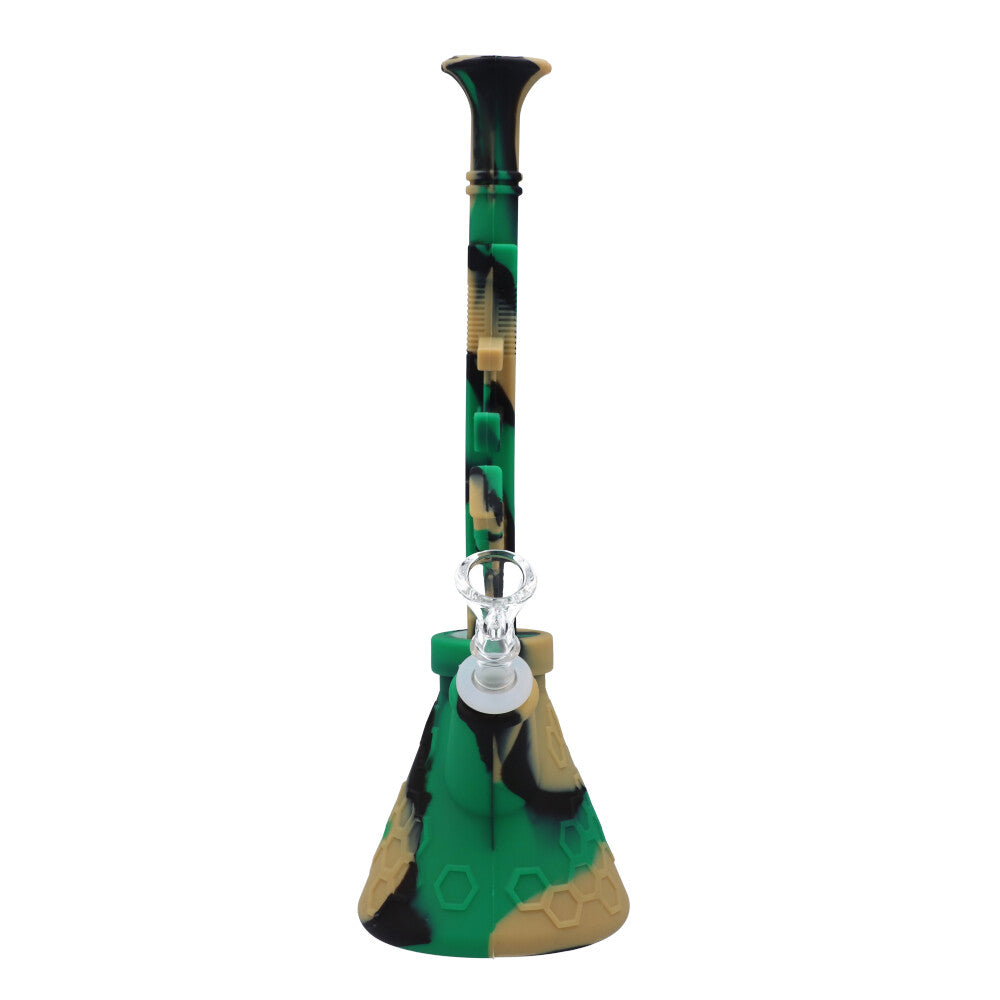 RGR Canada 11.5" AK47 Silicone Water Pipe in Camo Design Front View on White Background