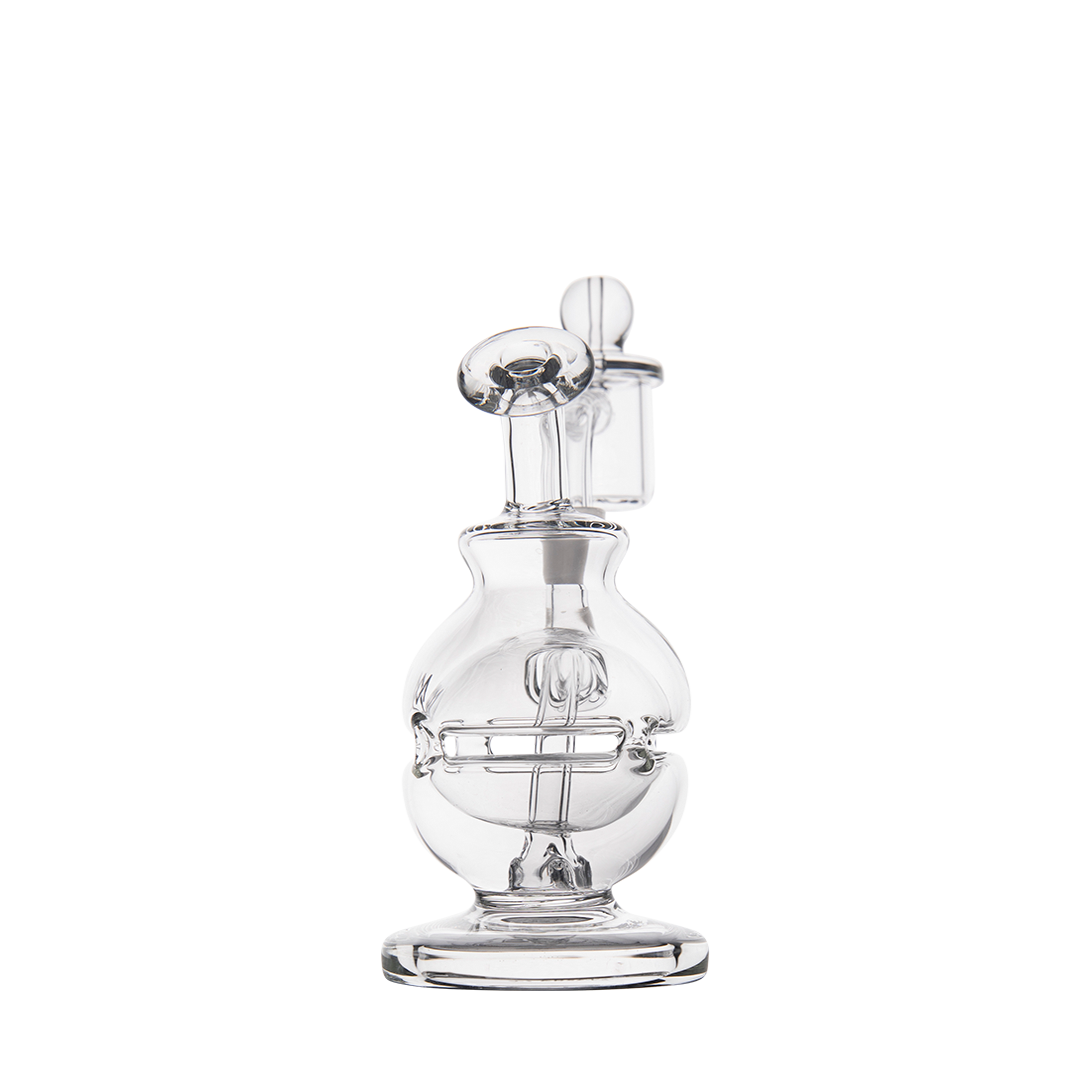 MJ Arsenal Royale Mini Dab Rig with Banger Hanger - Clear Borosilicate Glass, Front View