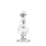 MJ Arsenal Atlas Mini Dab Rig front view, clear borosilicate glass with honeycomb percolator