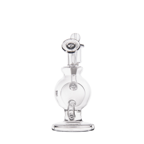 MJ Arsenal Atlas Mini Dab Rig front view, clear borosilicate glass with honeycomb percolator