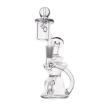 MJ Arsenal Hydra Mini Dab Rig, clear borosilicate glass, 90 degree joint, side view