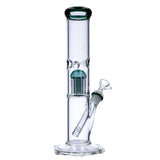 Valiant Distribution 12" Quad Base Beaker Water Pipe with Tree Percolator, Heavy Wall Borosilicate Glass