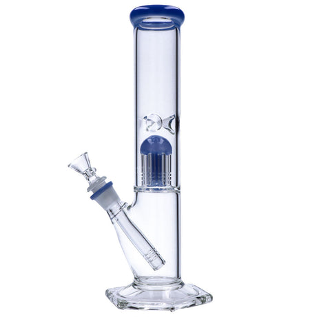 12" Quad Base Beaker Water Pipe with Tree Percolator in Milky Blue - Front View