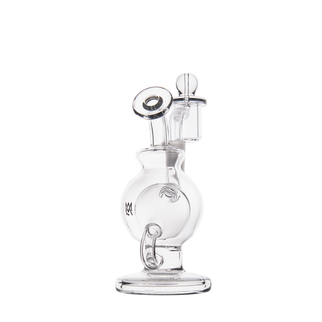 MJ Arsenal Atlas Mini Dab Rig with honeycomb percolator, clear borosilicate glass, front view