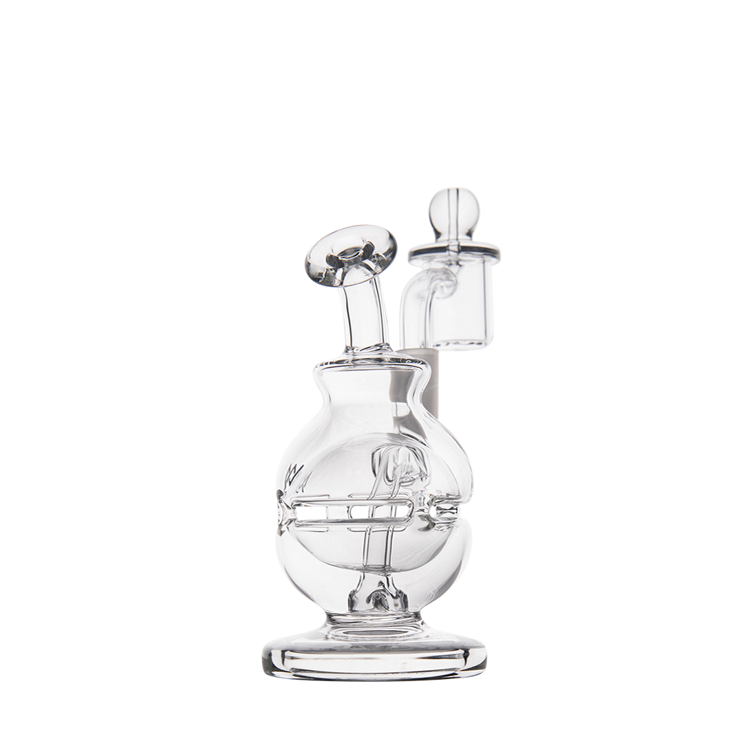 MJ Arsenal Royale Mini Dab Rig, Clear Borosilicate Glass, Front View on White Background