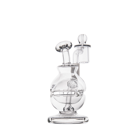 MJ Arsenal Royale Mini Dab Rig, Clear Borosilicate Glass, Front View on White Background