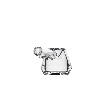 MJ Arsenal Kettle Hand Pipe in Clear Glass, Compact Design with Side Carb - Front View