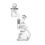 MJ Arsenal Hydra Mini Dab Rig with triple-hole perc, compact recycler design, 10mm female joint, side view