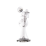 MJ Arsenal Apollo Mini Dab Rig, clear borosilicate glass, 90-degree banger hanger, front view