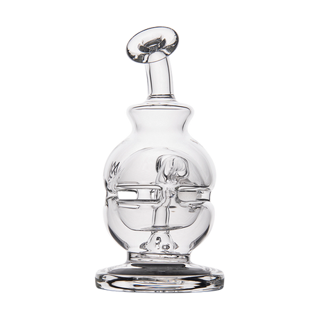 MJ Arsenal Royale Vape Edition dab rig, clear glass with intricate design, front view on white background