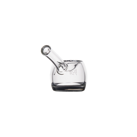 MJ Arsenal Perch Hand Pipe with Clear Glass and Side Carb - Front View on Black Background
