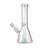 Sunakin America BKR9 Beaker Bong in Frost Palm rainbow variant with clear glass bowl, front view