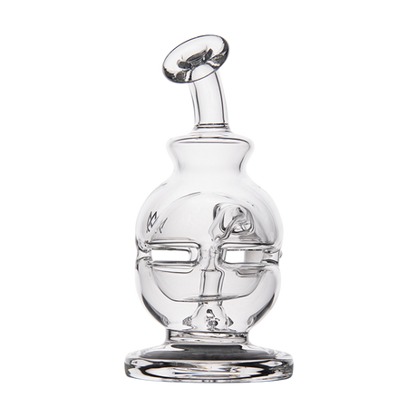 MJ Arsenal Royale Vape Edition mini dab rig, clear glass with quartz banger, front view on white background